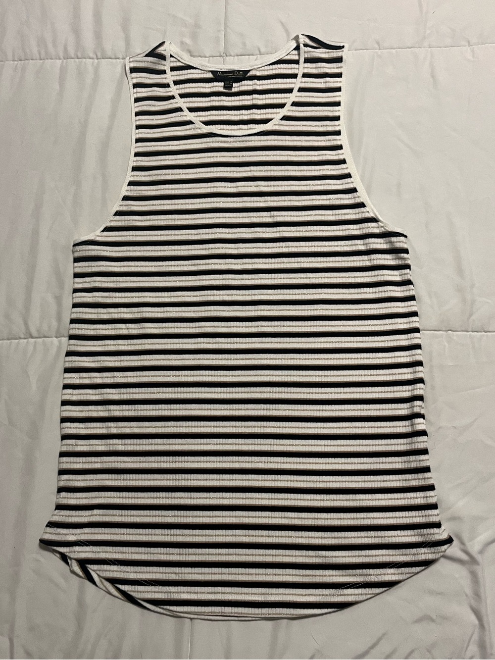 Massimo Dutti Striped Tank - Gold Black and White